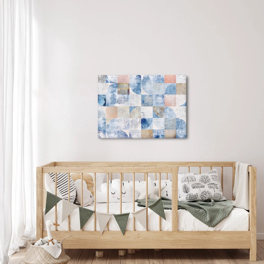 Obraz - Geometryczne kształty na ścianie (70x50 cm)