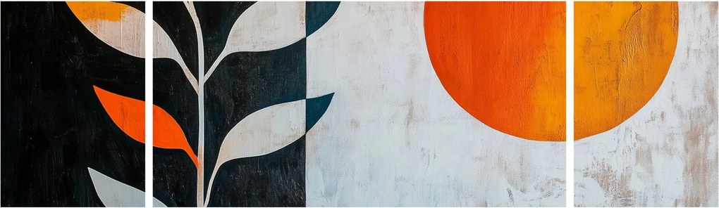 Obraz - Abstrakcja rośliny i słońca (170x50 cm)