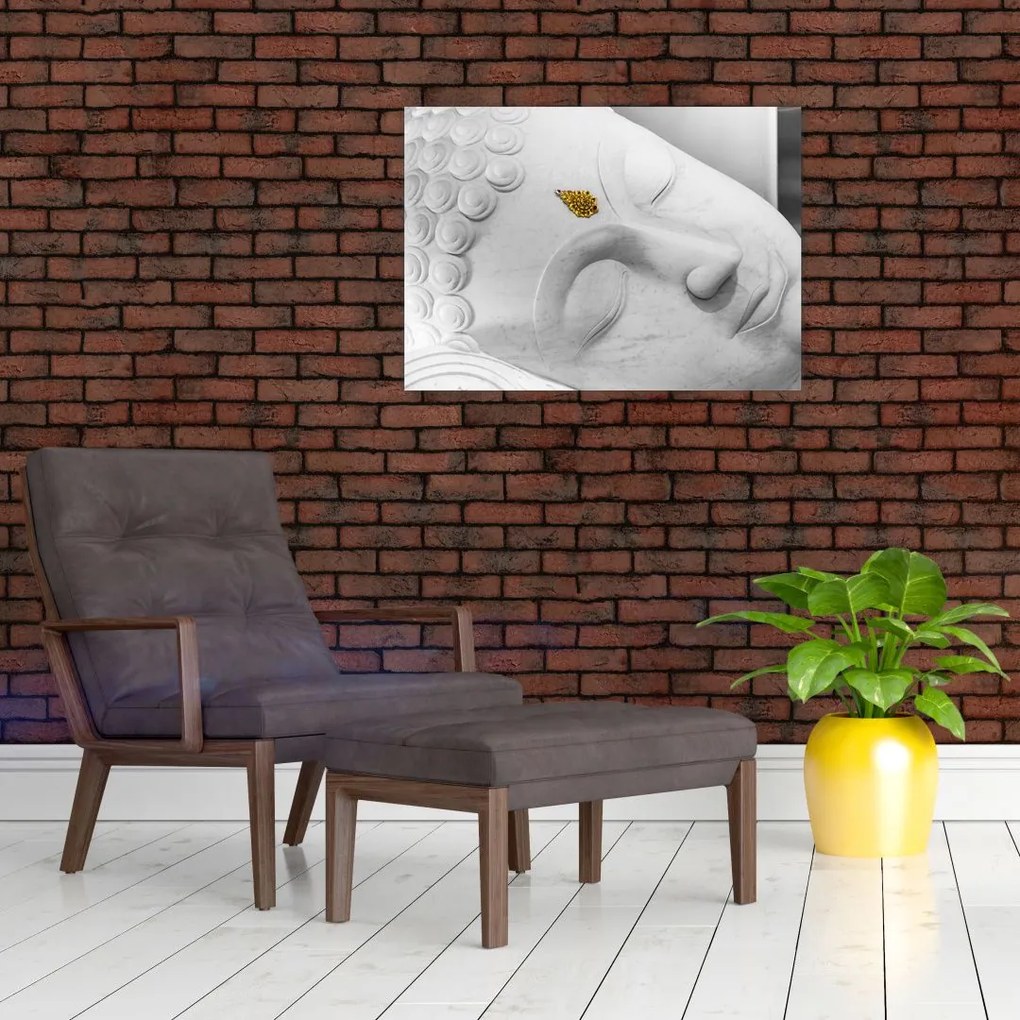 Obraz - Biały Budda (70x50 cm)