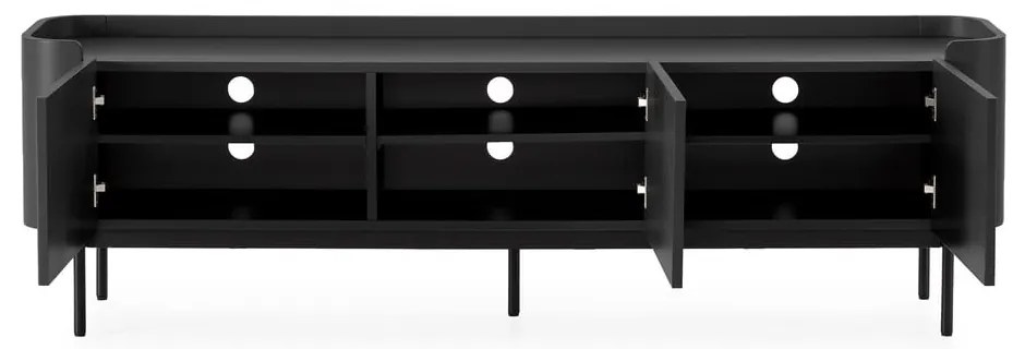 Czarna szafka pod TV 180x55x40 cm Willa – MOME