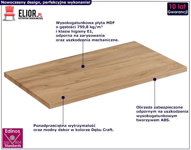 Prostokątny blat łazienkowy M5-Z44
