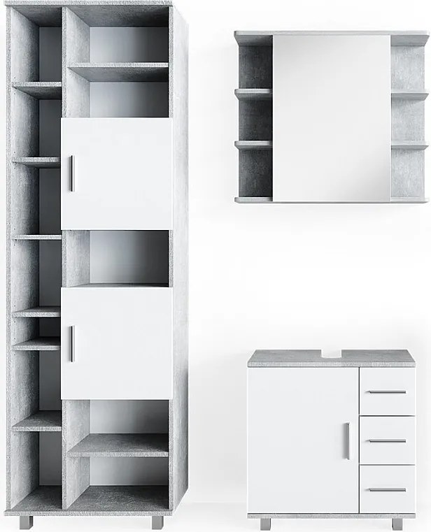 Zestaw mebli łazienkowych beton 60x33x60.8 ilias