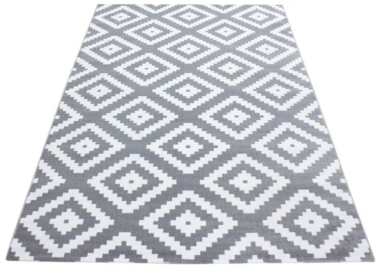 Dywan nowoczesny Plus Kwadraty szaro-kremowy 280 cm x 370 cm