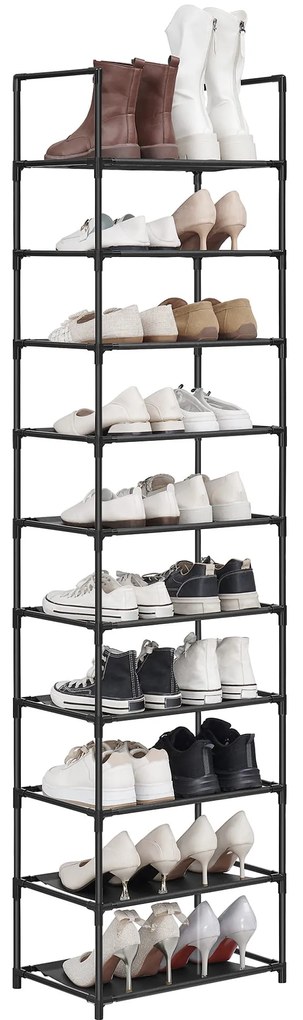 Szafka na buty z metalową ramą ORDEN, czarna