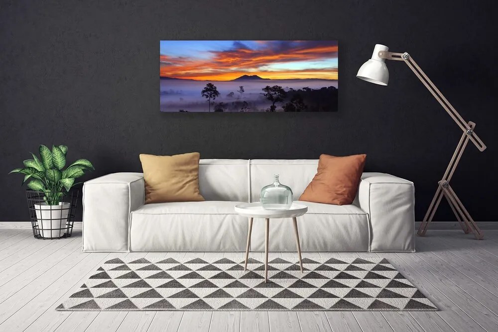 Fotoobraz na płótnie Las we Mglisty Poranek