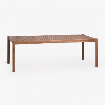 Prostokątny Stół Ogrodowy Z Drewna Akacjowego Karvia Akacja Brąz & 220 X 100 Cm - Sklum