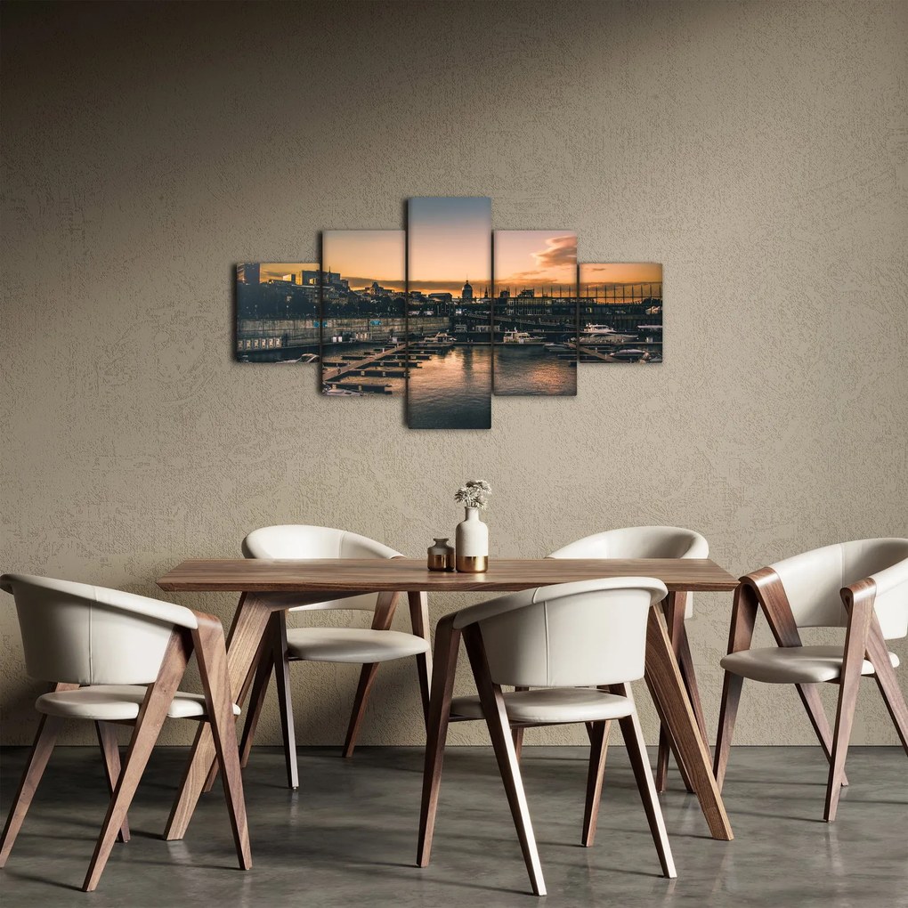 Obraz - miasto portowe (125x70 cm)