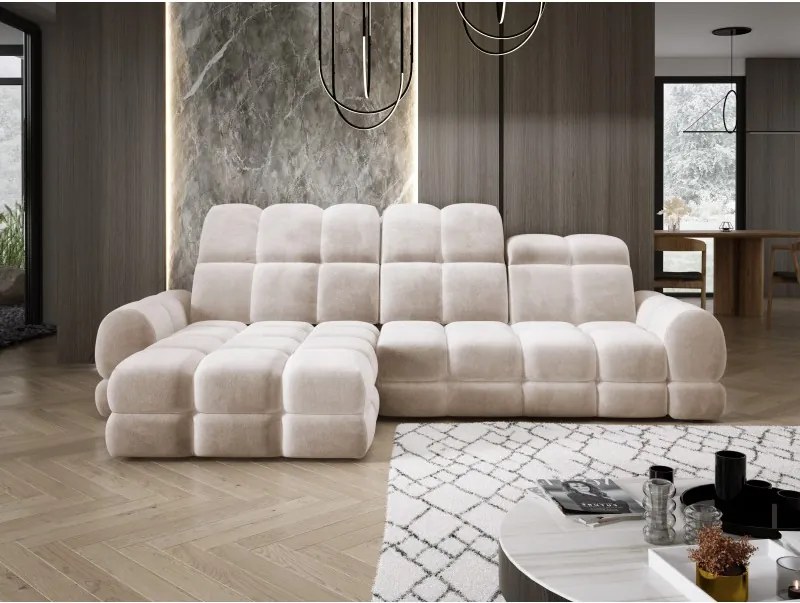 Narożnik TOLLO MINI S Lewostronny Elektryczna regulacja Salvador 01 kolor Kremowy WERSAL