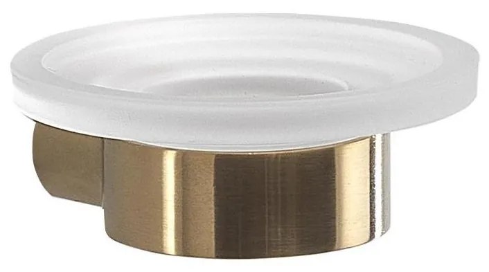 Gedy - Ścienna mydelniczka PIRENEI, mleczne szkło/matowe złoto