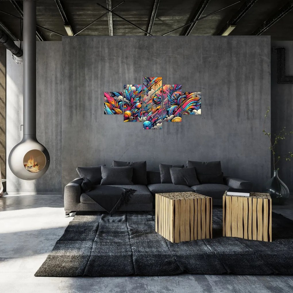 Obraz - Kolorowe graffiti (125x70 cm)