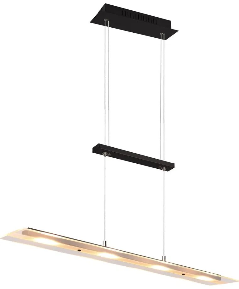 Czarna lampa wisząca LED ze szklanym kloszem Milos – Trio