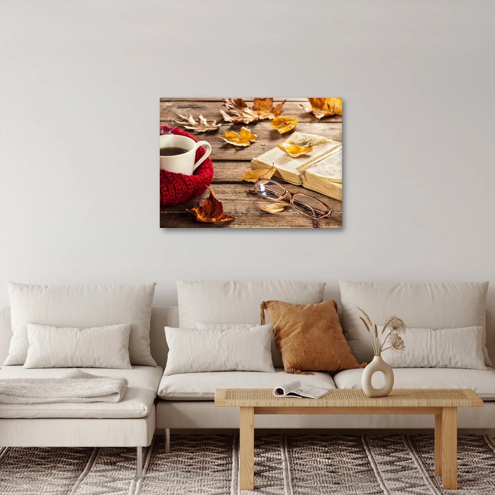 Obraz - Jesienna filiżanka herbaty (70x50 cm)