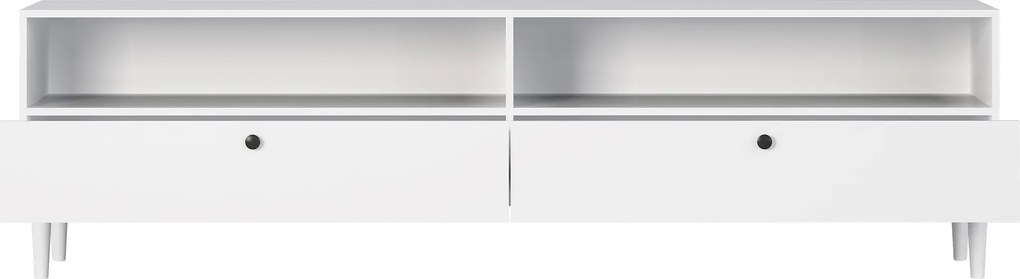 Szafka RTV z półką i szafkami DULLUM 200x58cm, biały