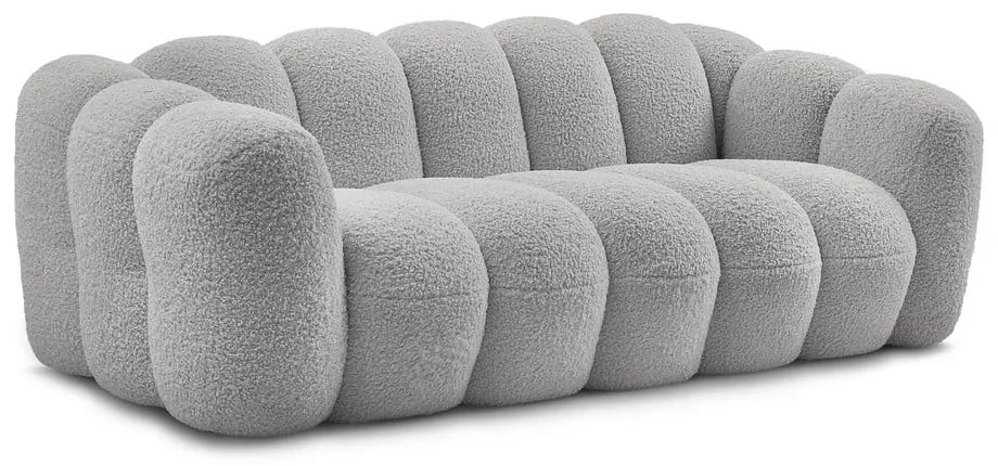 Jasnoszara sofa z materiału bouclé 232 cm Hippolyte – Bobochic Paris