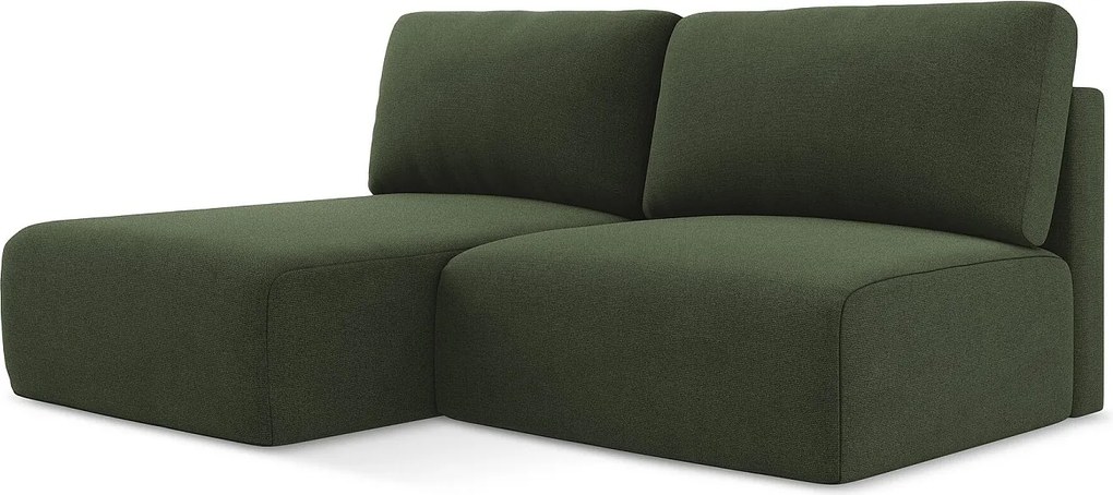 Otwarty Lewy narożnik z funkcją spania - z tkaniny strukturalnej - oliwkowy - KONA