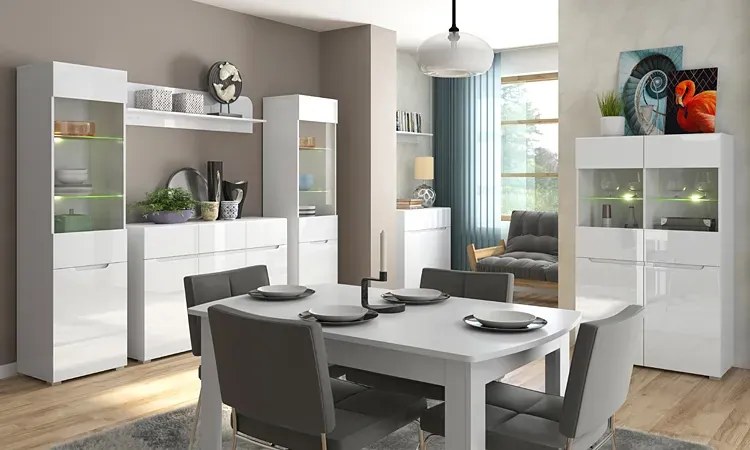 Biała minimalistyczna półka ścienna 140 cm - Entido 6X