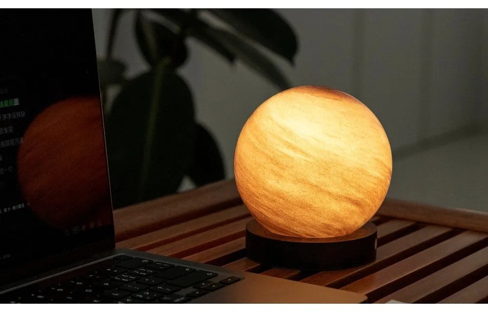 Lampa stołowa LED w ciemnym naturalnym kolorze ze szklanym kloszem (wysokość 13 cm) Sand Storm – Gingko