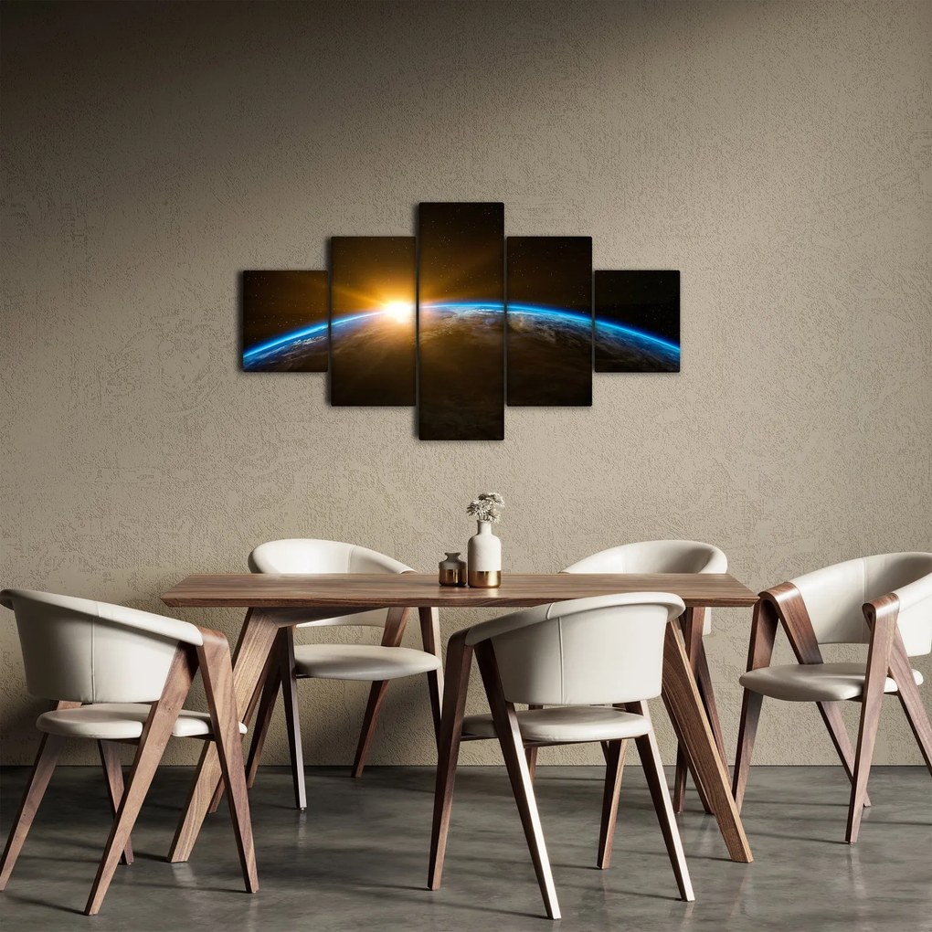 Obraz planety Ziemi z kosmosu (125x70 cm)