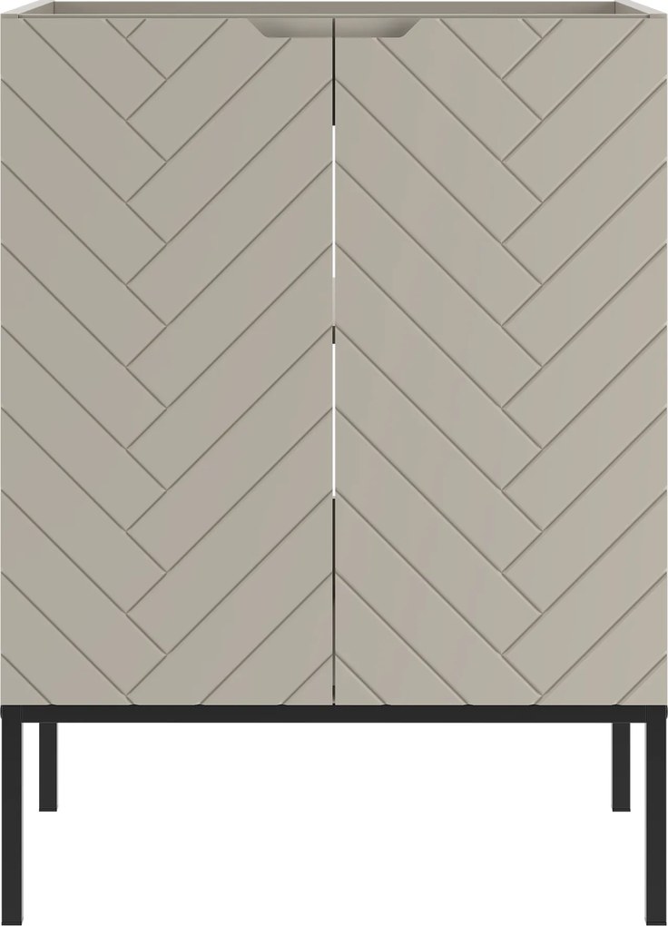 Szafka pod umywalkę wpuszczaną Aspen 09, cashmere/czarny, 60 cm