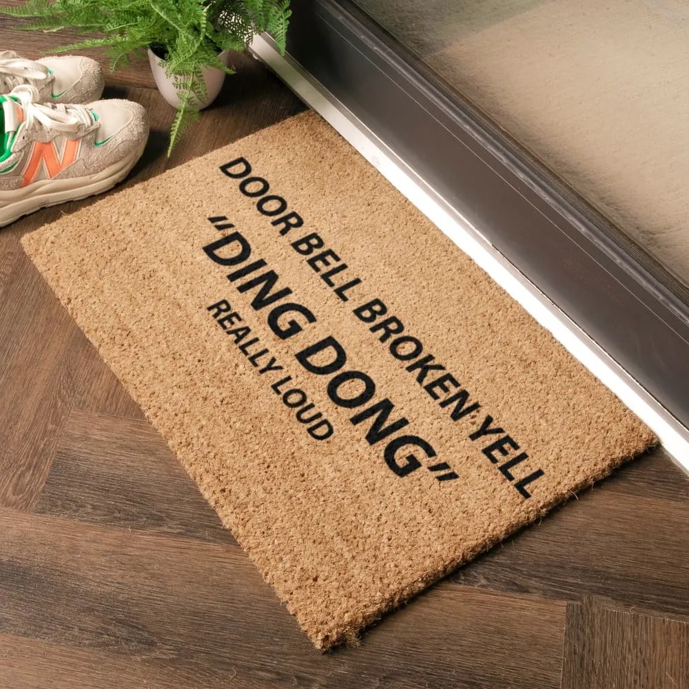 Wycieraczka z włókna kokosowego 40x60 cm Yell Ding Dong – Artsy Doormats