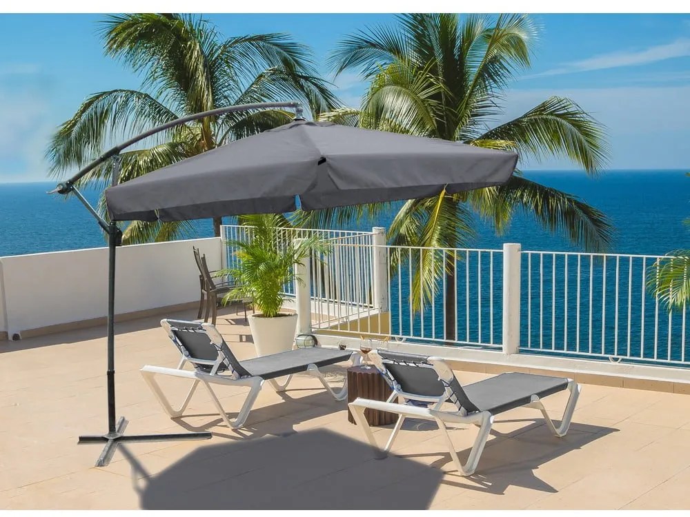 Antracytowy parasol ogrodowy ø 300 cm – Garden Pleasure