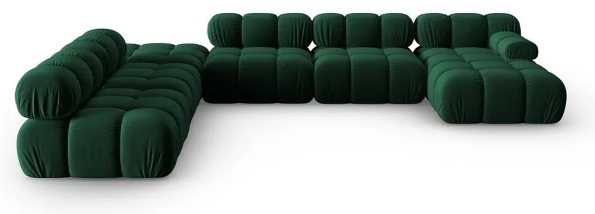 Zielona aksamitna sofa 379 cm Bellis – Micadoni Home