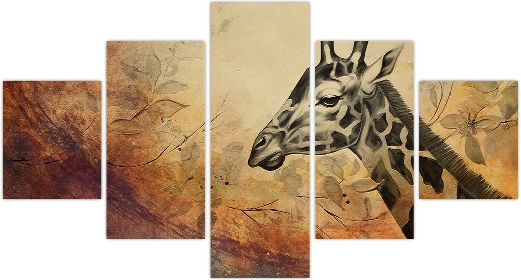 Obraz - Żyrafa, malarstwo (125x70 cm)