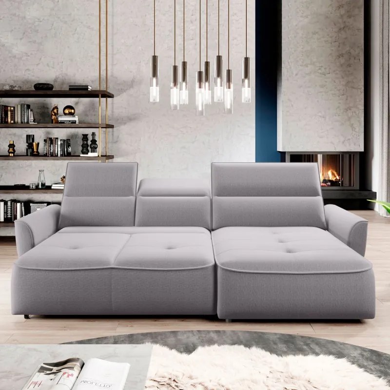 Narożnik MURILLO S Mini z elektryczną regulacją siedziska Prawostronny w tkaninie VOGUE 14 WERSAL