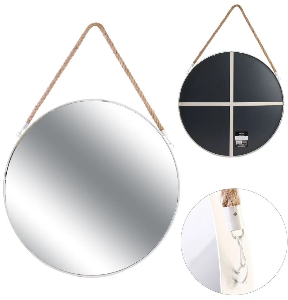 Białe okrągłe lustro MIRROR