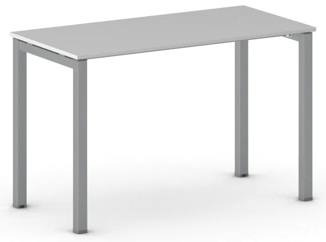Biurko PRIMO SQUARE, 120x60 cm, szaro-srebrna podstawa, szary