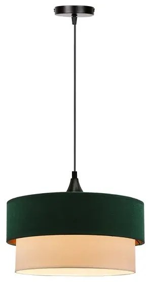 Elegancka zielona lampa wisząca z welurowym abażurem - 4X V156 A6-S48