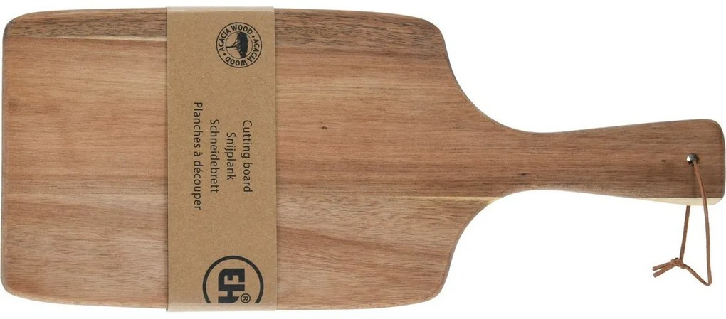 Deska do krojenia z drewna akacjowego z uchwytem 42 × 16 × 1,6 cm