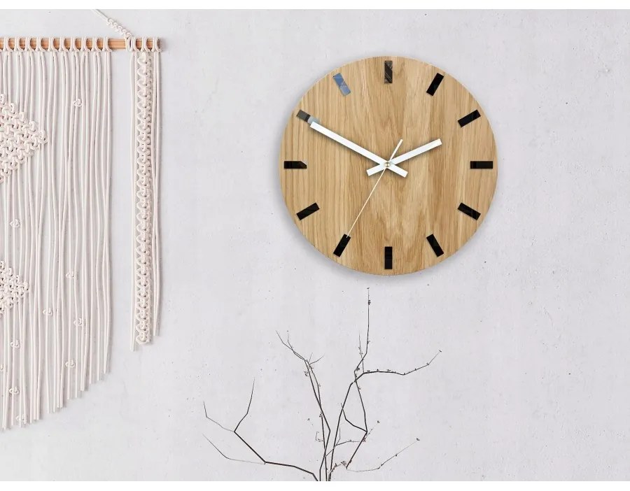 Zegar na ścianę nowoczesny drewniany z cichym mechanizmem okrągły solidny