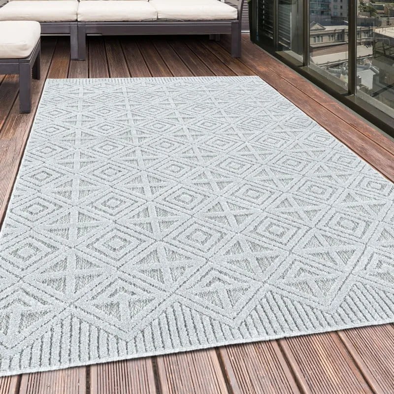 Dywan sznurkowy Bahama ornament kremowo-szary 200 cm x 290 cm