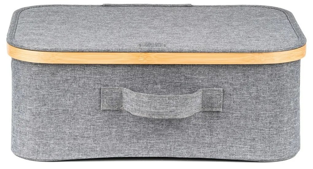 Pojemnik do przechowywania G21 40 x 30 x 15 cm, bambusowy z pokrywką, szary