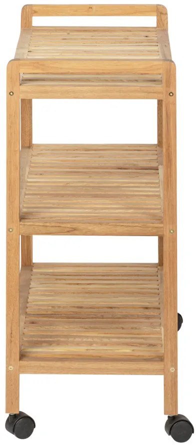 Regał łazienkowy na kółkach NORWAY z czterema półkami, drewno orzechowe, WENKO