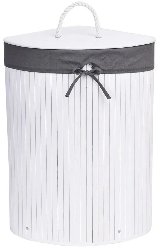 Biało-szary narożny kosz na pranie E6-F54