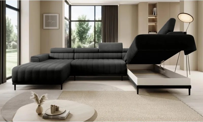 Narożnik CALDO XL Prawostronny z funkcją spania wolnostojąca w tkaninie RUN AGAIN 92 WERSAL