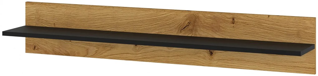 Półka ścienna czarna + dąb artisan - Lenifo 10X
