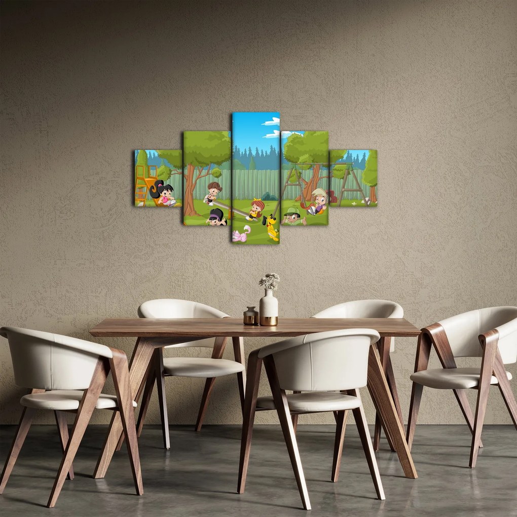 Obraz - Dzieci na placu zabaw (125x70 cm)