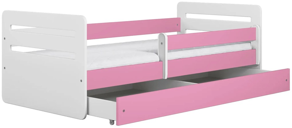 Łóżko dla dziewczynki z materacem Candy 2X 80x180 - różowe