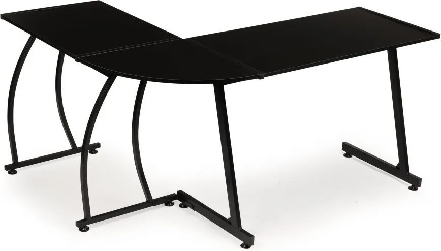 Czarne biurko narożne gamingowe Arvo 136 w stylu loft