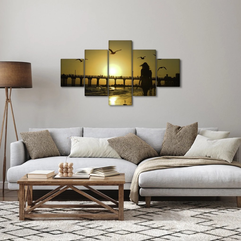 Obraz - Spacer po plaży (125x70 cm)