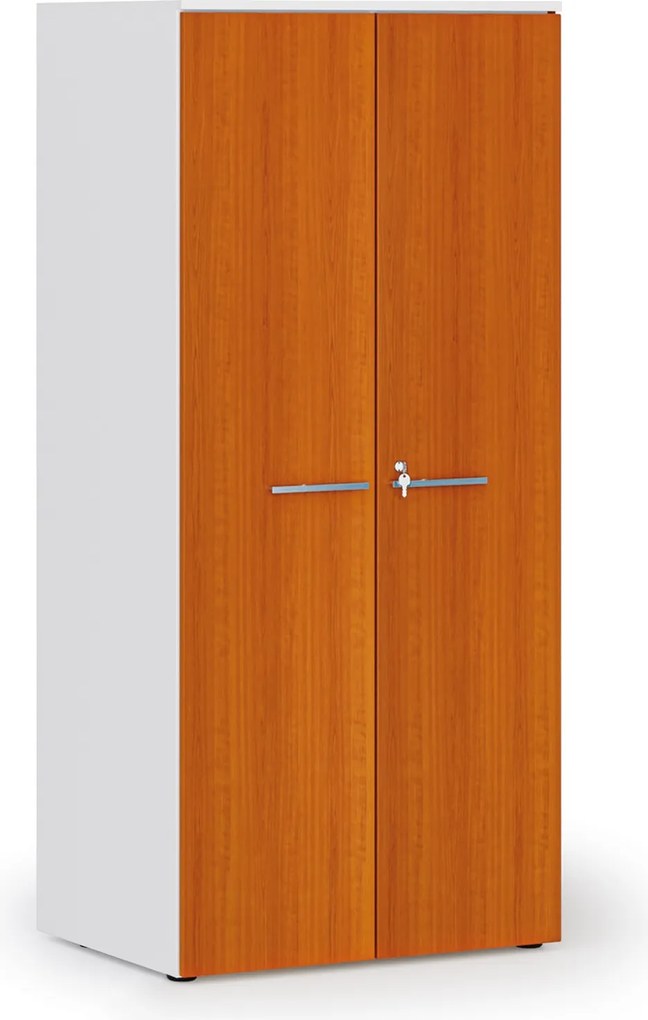 Szafa biurowa z drzwiami PRIMO WHITE, 1781 x 800 x 600 mm, biały/czereśnia