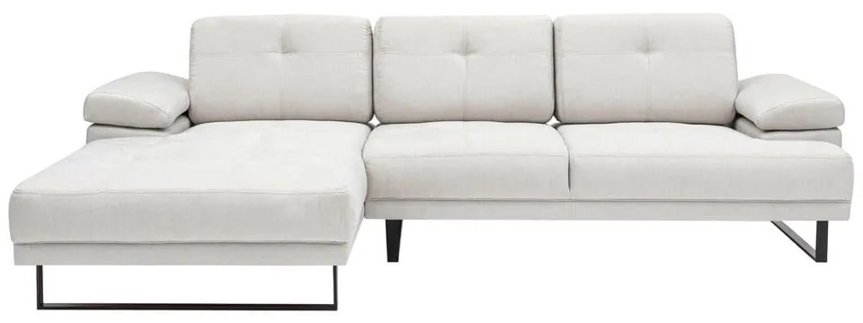 Biała sofa narożna Artie Mustang, lewy narożnik