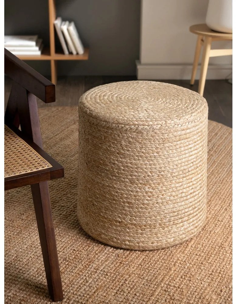 Puf w naturalnym kolorze Jutta Gold – Hanse Home