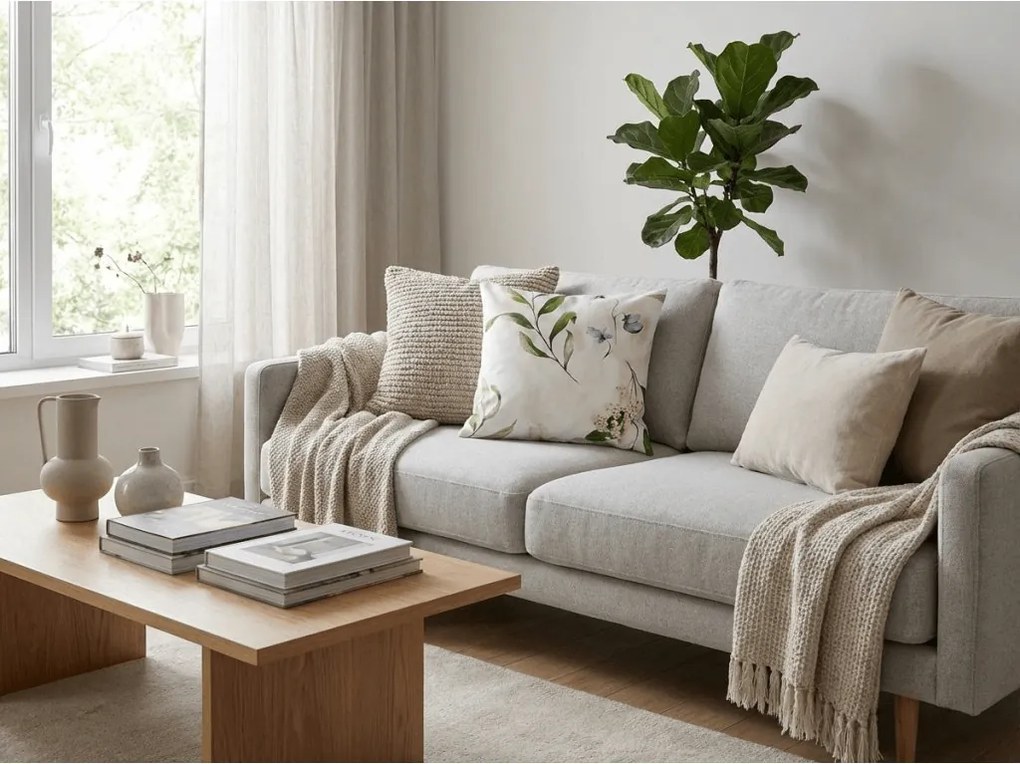 Zestaw 2 szt. dekoracyjnych poszewek na poduszkę z mikrofibry KARDA 45x45 cm, biały