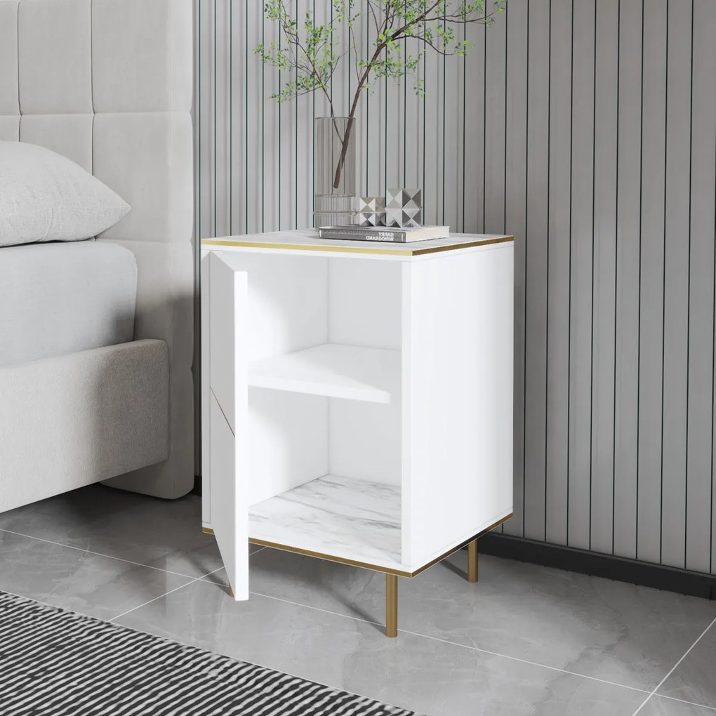 Stolik nocny Imaj Marble White