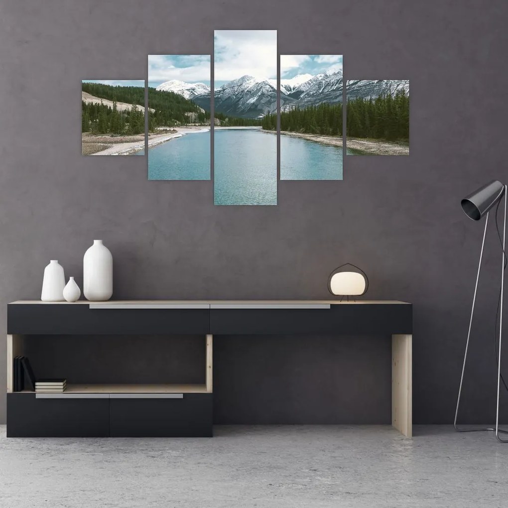 Obraz górskiego krajobrazu (125x70 cm)