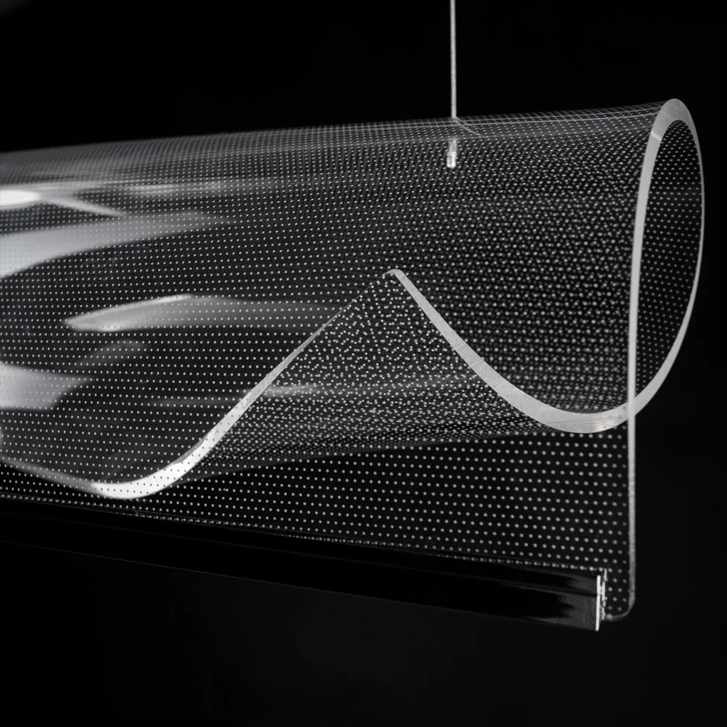 Szeroka lampa z transparentnym kloszem Cortina No.3 138 cm chrom